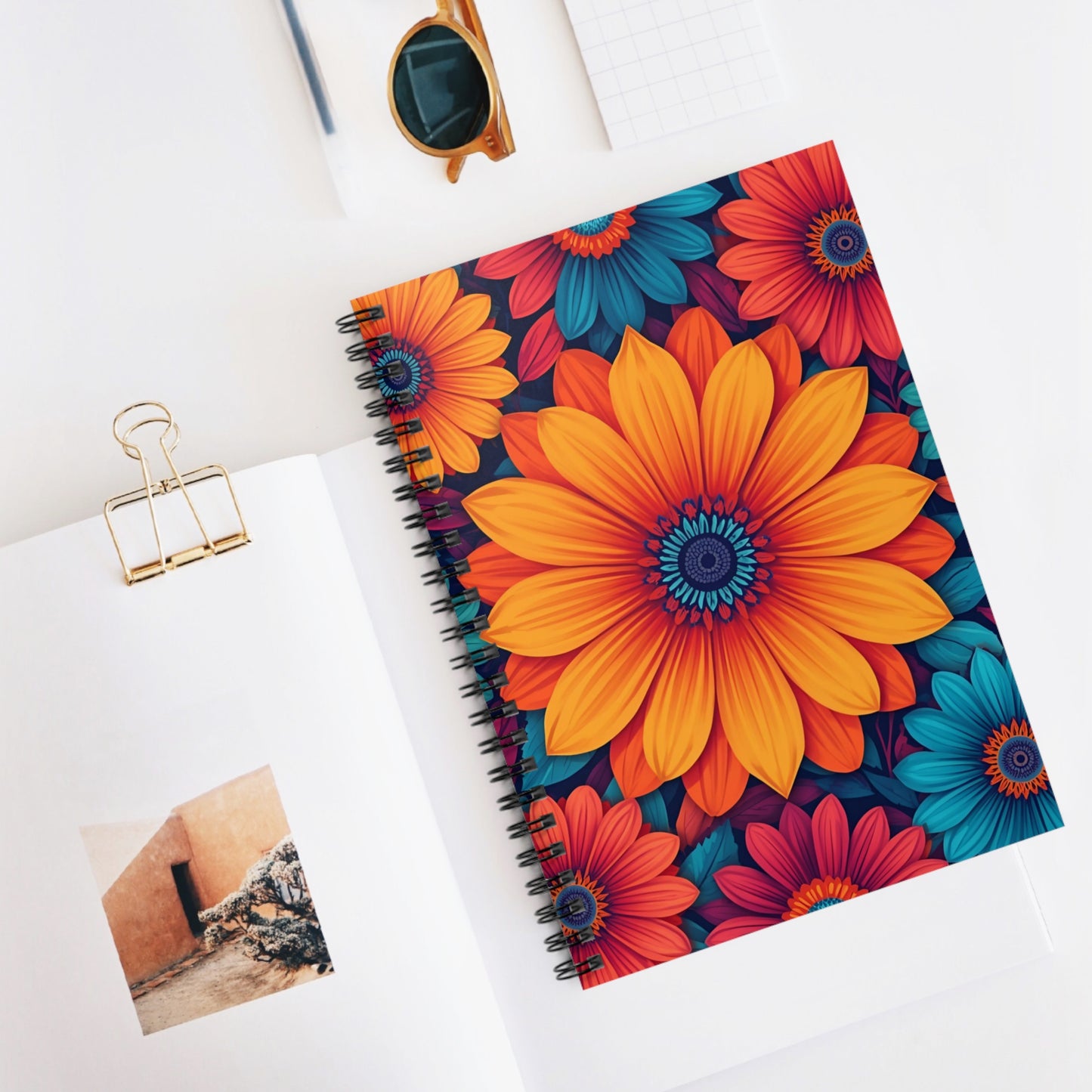 Flower Power | Journal, Spiral Bound, Lined Pages