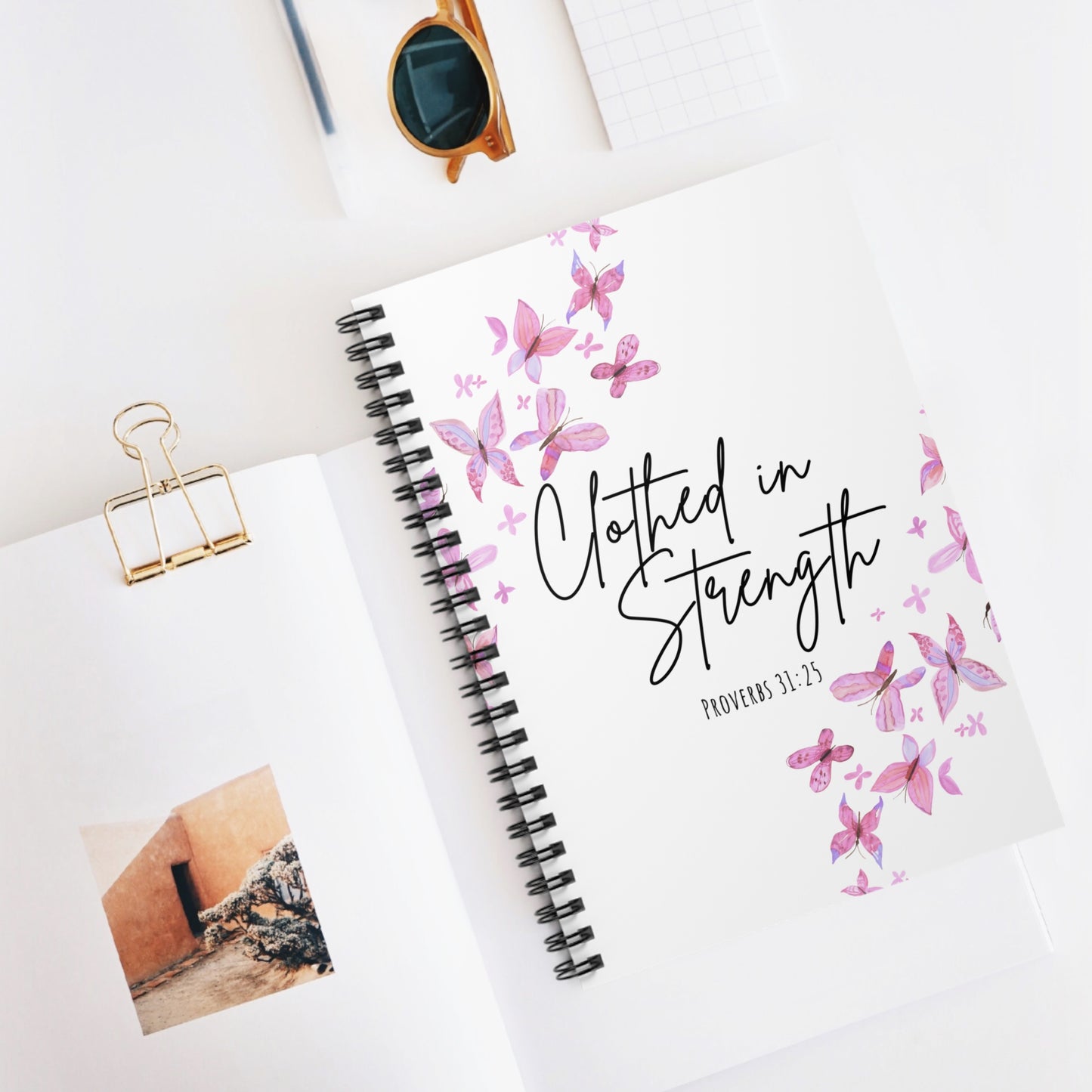 Clothed in Strength | Journal, Spiral Bound, Lined Pages