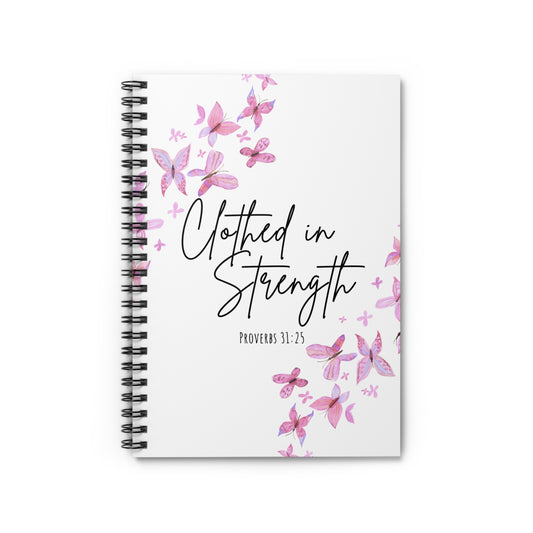 Clothed in Strength | Journal, Spiral Bound, Lined Pages